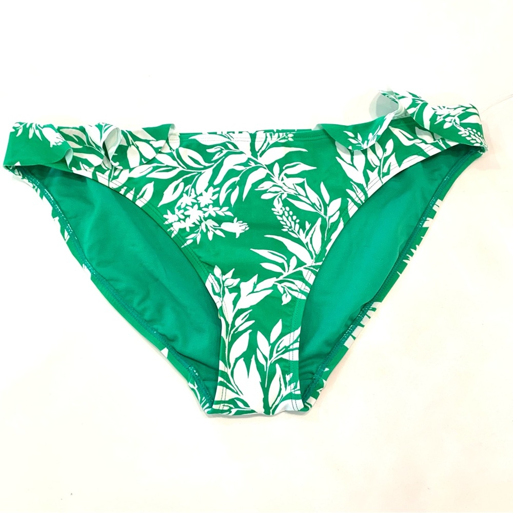 Gottex Green and White Floral Bikini Bottoms